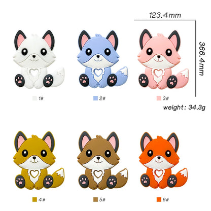 1/3/10pcs New Silicone Teether Cartoon  Squirrel Head Animal Food Grade DIY Baby Teething Teether Toy Accessories Ring