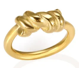 Crystal High End Non Tarnish Fashion Geometric Open Gold Plated Stainless Steel Rings for Women Wedding Ring Jewelry
