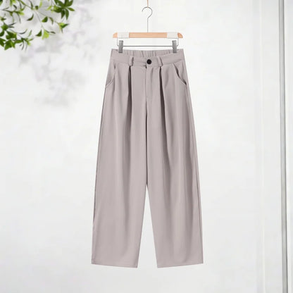 Casual Zipper Shirt Pants Suit Women Solid Button Stand Collar Drawstring Shirts Loose High Waist Trousers 2026 Spring Set Lady