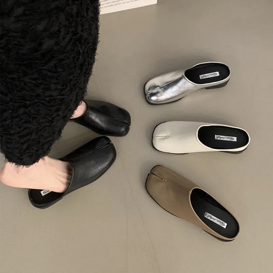 Women's Split-Toe Flat Mules