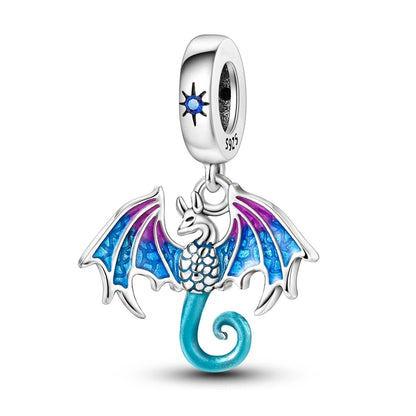 MULA 925 Sterling Silver Dinosaur Charms Pendant Beads Fit Original Pan Snake Chain Bracelet DIY For Women Jewelry Gift