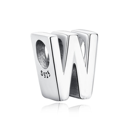 Original 925 Sterling Silver Charms Beads 12 Zodiac A-Z Letters Virgo Aries Fit Brand Bracelets Necklaces Jewelry For Women