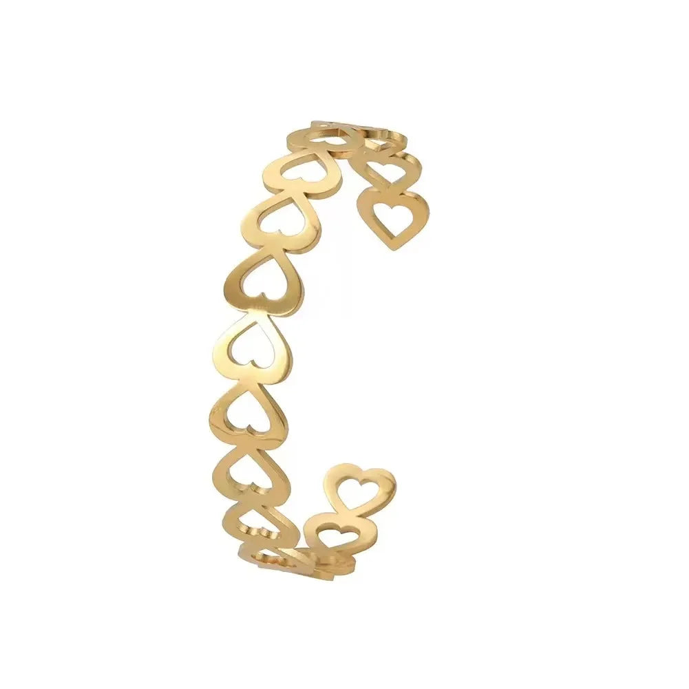 Stainless Steel Feather Shape Bangle Bracelets Jewelry