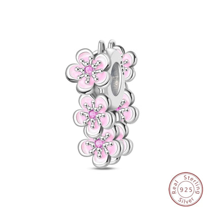 Spring Day 925 Sterling Silver Sunflower Azalea Peony Butterfly Flower Charms Beads Fit 3mm Bracelets DIY Fine Jewelry Making