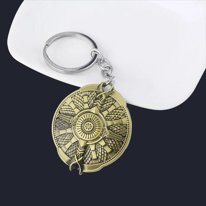 New God of War 5 Ragnarok Keychain Thor's Hammer Mjolnir Key Chain Levitan's Axe Keyring Blades of Exile Chaos Game Accessories