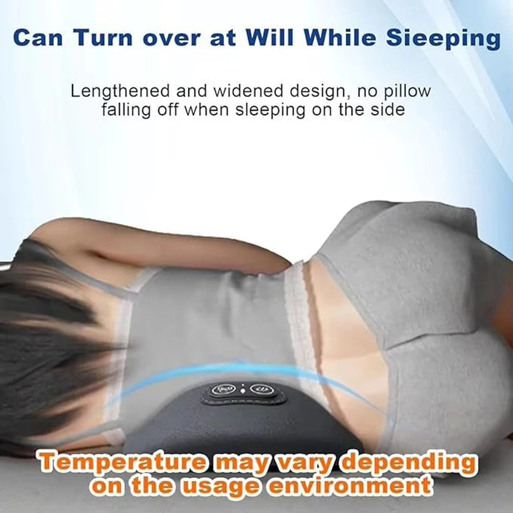 3 in 1 Electric Lumbar Support Pillow with Adjustable Height Lying Flat Waist Relief Waist Support Waist Pillow Heating Vibratin