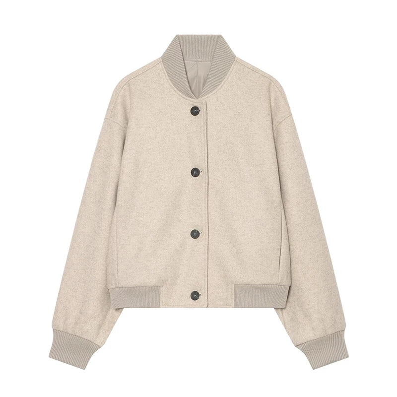Elegant Knitted Zipper Women's Sweater Solid Full Sleeve Stand Collar Loose Open Stitch Female 2026 Fashion Autumn Outwear Lady
