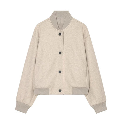 Elegant Knitted Zipper Women's Sweater Solid Full Sleeve Stand Collar Loose Open Stitch Female 2026 Fashion Autumn Outwear Lady