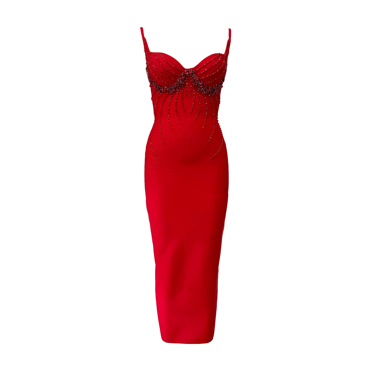 Women Sexy Beading Spaghetti Strap Bandage Dress Bodycon Clothes Club Party Celebrity Elegant Dresses