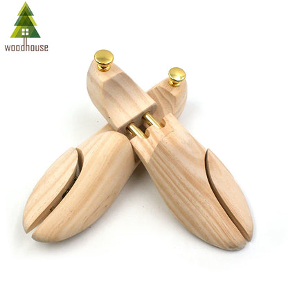 Men's and Women's Shoe Trees Twin Tube Adjustable New Zealand Pine Wood Shoe Tree