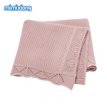 Super Soft Baby Blankets Swaddle Wrap 100*80cm Knit Pure Color Newborn Sleeping Covers for Stroller Bassinet Comfort All Seasons