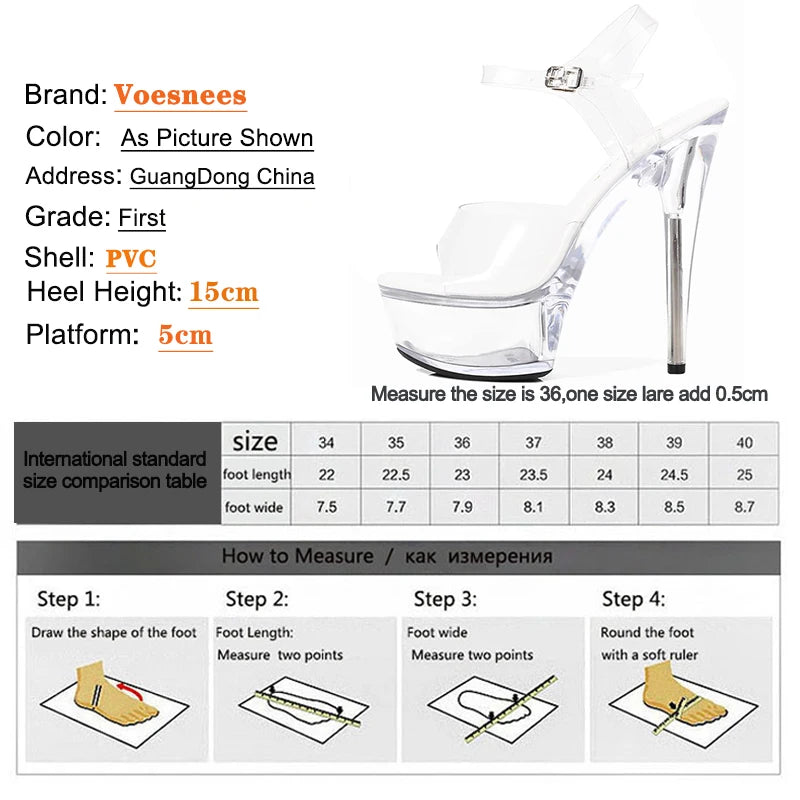 Superior Quality Sexy Crystal Sandals Show Stripper Clear Heels Shoes with Heel Woman Fashion Platforms High Needle Heel Sandal