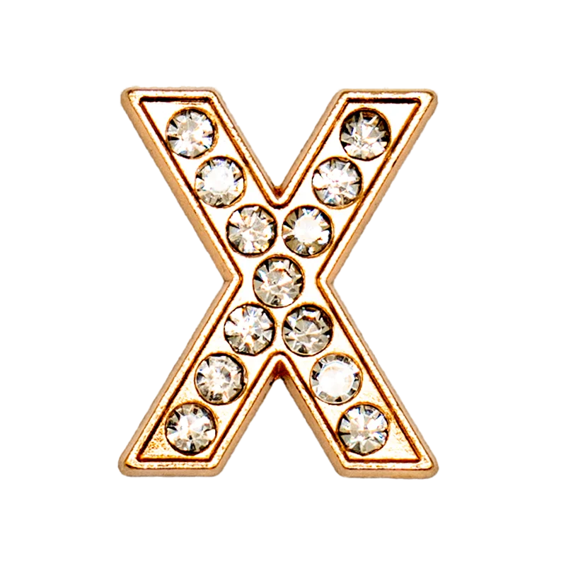1pcs Metal Gold Luxury Letters Shoe Charms for Clog Alphabet Shoes Decorations Pins for Women Girl Sandal DIY Party Favor Gifts