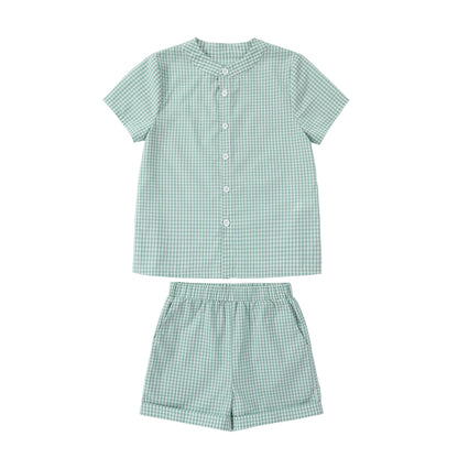 AS SS26 Sage Collection 100% Cotton Gingham Girls Embroidery Collar Dress Cable Sweater Top Brother Sister Family Matching
