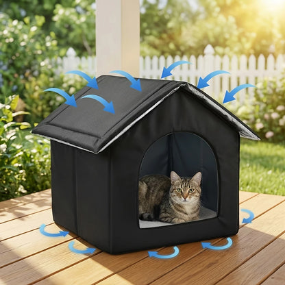 Waterproof Outdoor Cat House Foldable Cat Bed Pet Shelter Warm Insulated Small Dog House for Indoor & Outdoor Cats Small Puppies