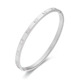 Stainless Steel Feather Shape Bangle Bracelets Jewelry