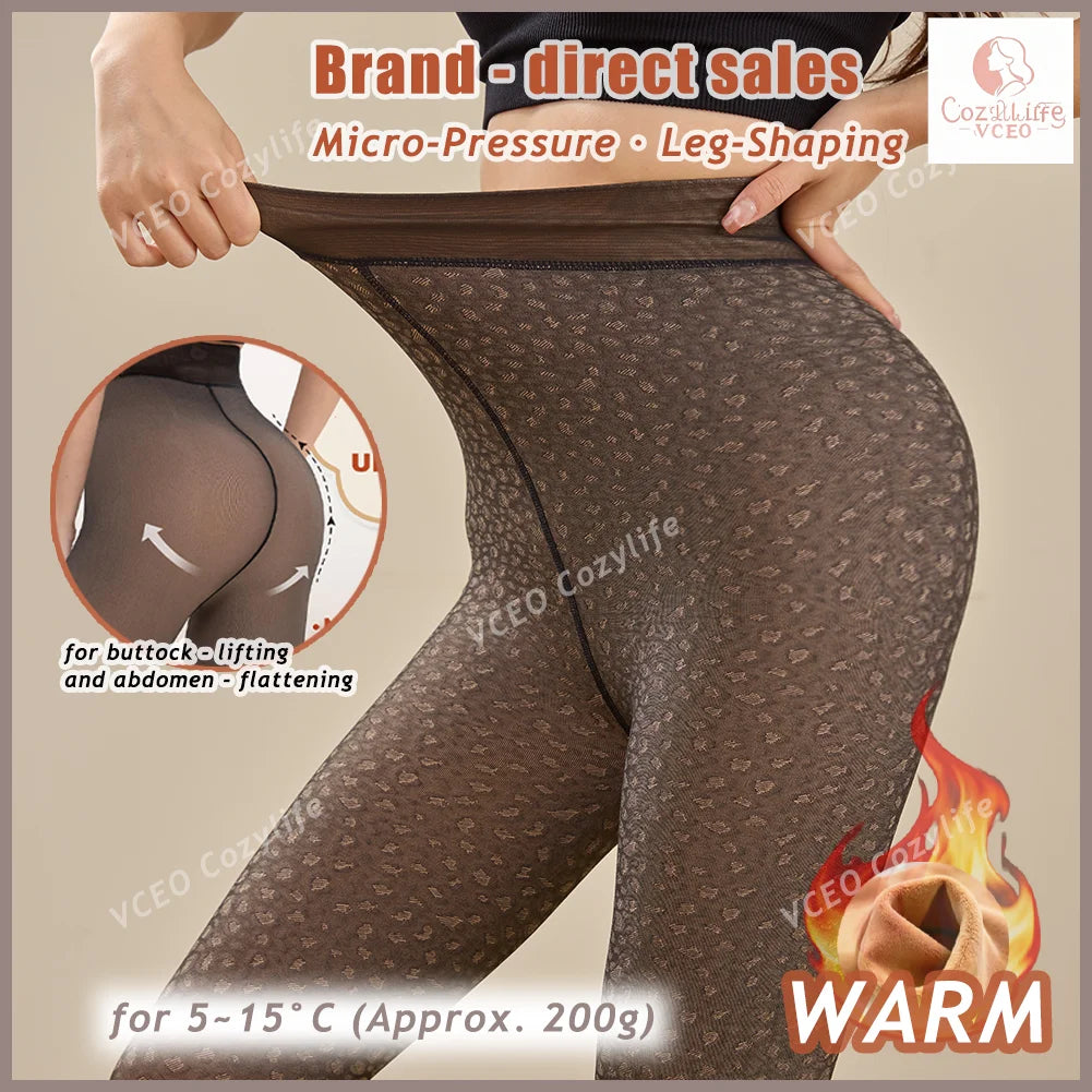 2025 winter fashion warm tights women seamless pantyhose leggings outfit fleece tights booty fleece for winter