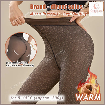 2025 winter fashion warm tights women seamless pantyhose leggings outfit fleece tights booty fleece for winter