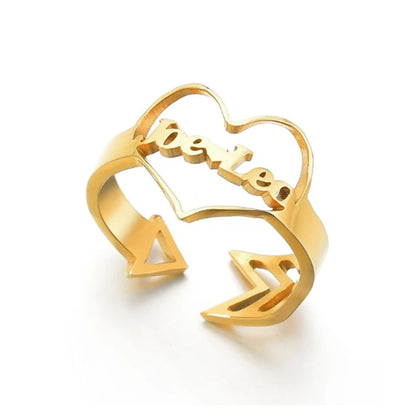 Treebud Custom Name Rings for Women Men Stainless Steel Personalized Nameplate Adjustable Ring Jewelry Gifts Dropshipping