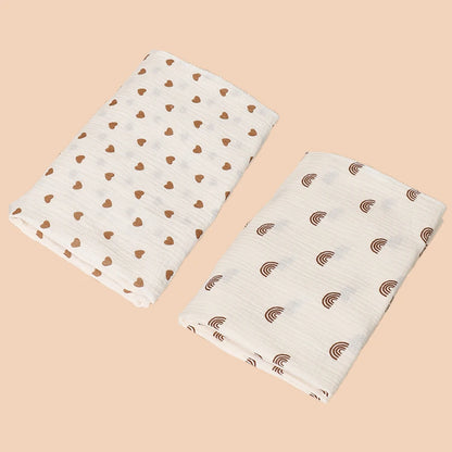 2Pc 80*80cm Cotton Muslin Baby Receiving Blankets for Girls and Boys Newborn Muslin Swaddle Blanket Bedding Infant Bath Towel