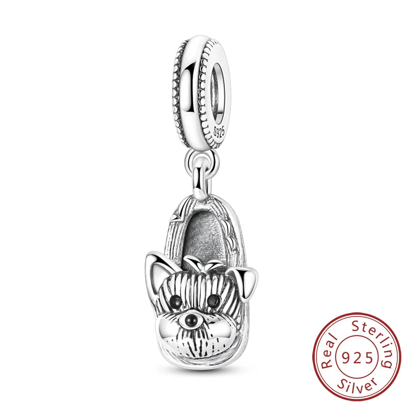 Original 925 Sterling Silver Charms Beads Winter Snowflake Snowman Igloo Penguin Pendant Fit Bracelet Charms Women Jewelry Gift
