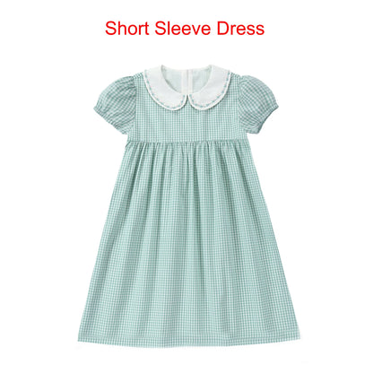 AS SS26 Sage Collection 100% Cotton Gingham Girls Embroidery Collar Dress Cable Sweater Top Brother Sister Family Matching