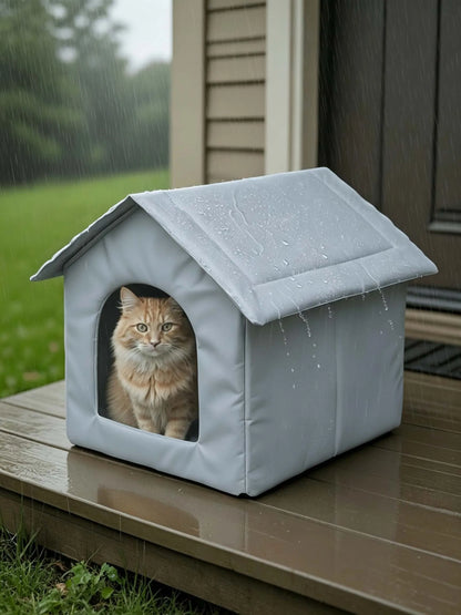 Waterproof Outdoor Cat House Foldable Cat Bed Pet Shelter Warm Insulated Small Dog House for Indoor & Outdoor Cats Small Puppies