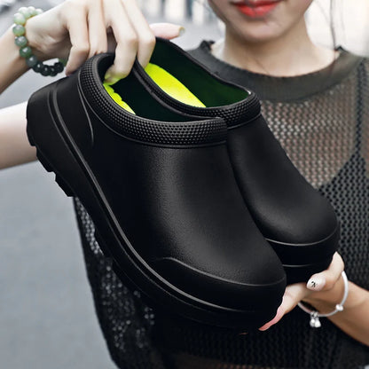 2025 Women Anti Slip Water Shoes Large EVA Chef Nurse Work Shoes Elegant Platform Sandals Garden Beach Waterproof Kitchen Shoes