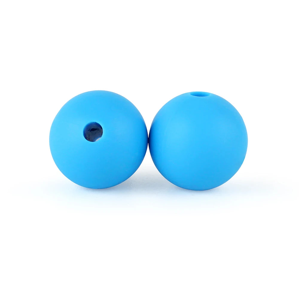 50Pcs/Lot 15mm 9mm 12mm Silicone Beads for DIY KeyChains Jewelry Making Pen Necklace Bracelet Round Loose Beads Choose Color