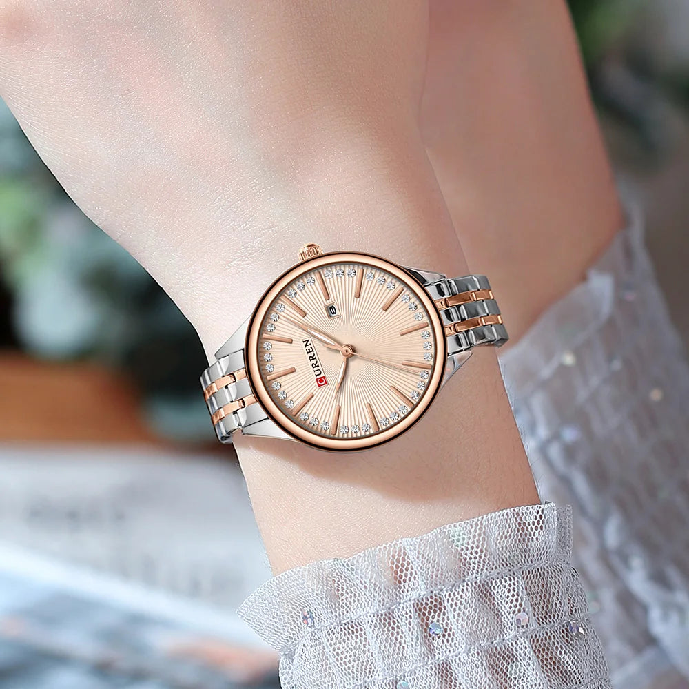 CURREN 9099 Watch for Woman Waterproof Stainless Steel Quartz Ladies Watch High Quality Women's Watches Elegant Female Clock