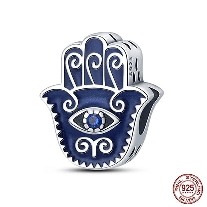 100% Real 925 Silver Classic Devil's Eye Charms Beads For Women Fit Original Qikaola Bracelets Fine DIY Jewelry Making