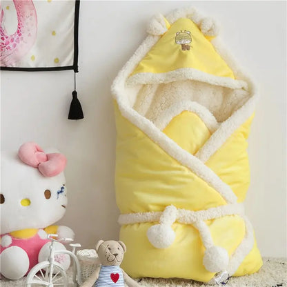 Baby baby's blanket winter thickened newborn baby  supplies autumn and winter outing cloak anti-startle quilt