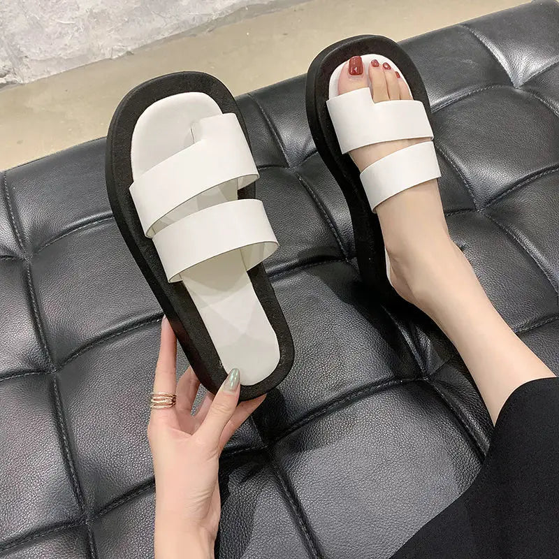 Fashion Non-slip Outer Beach Sandals Women's Slippers Summer Color Matching Platform Ladies Sandals Herringbone Flip Flops Women