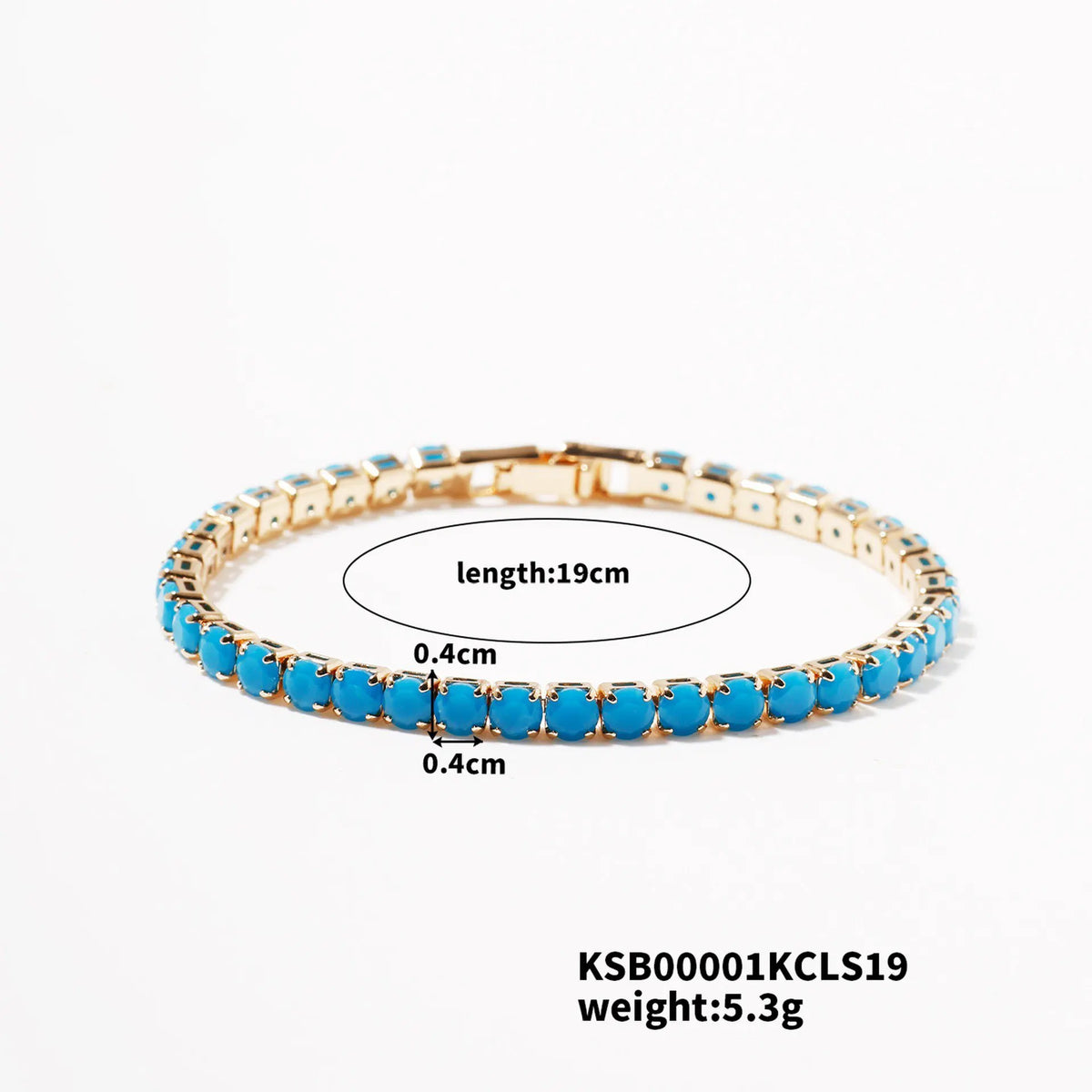 MxGxFam ( 19 cm 17 cm x 4 mm ) Promotion Gold Plated 18 k Multiple Colors Powder Zirconia Bracelet For Women Fashion Jewelry