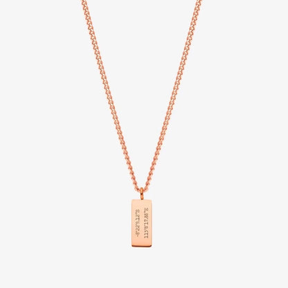 Custom Minimal Bar Name Necklace Engraved Text Pendant Couples Jewelry Gift Personalized Stainless Steel Jewelry For Women Men