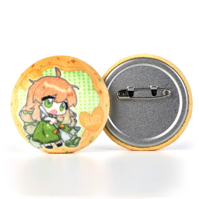 3pcs Custom Plush Button Pins Badges Plush Tinplate Customizable Soft Hat Bag Creative Metal Cartoon Decor Photo Customization