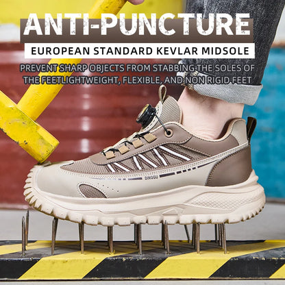 2026 New Rotating Button Men Work Safety Shoes Anti-smash Anti puncture Indestructible shoes Work Sneakers Protection Boots Male