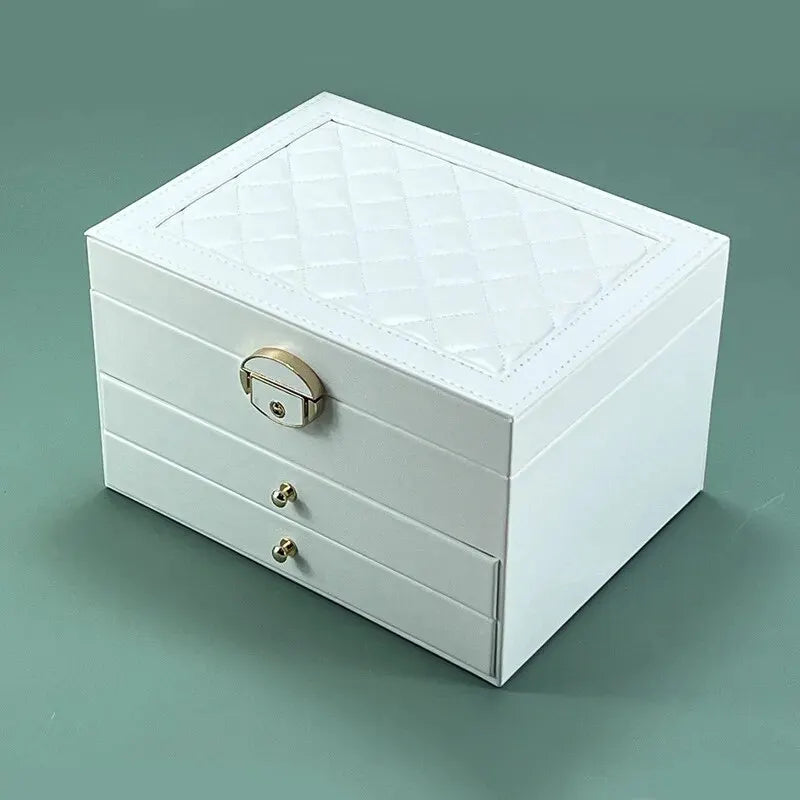 High-End Multi-Layer Drawer-Type Jewelry Box Household Large Capacity Earring Storage Organizer with Oxidation Finish