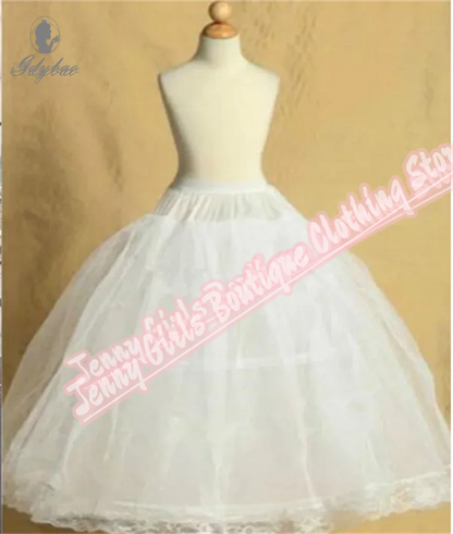 White 2 Hoops High Quality  Petticoat Crinoline Slip Underskirt For Ball Gown Wedding Dress Birthday