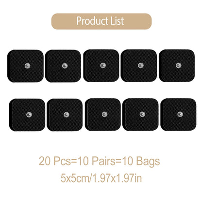 5*5cm Electrode Pads White Black Tens Machine Reusable EMS Acupuncture Body Muscle Massager Sticker Accessories Adhesive Patch