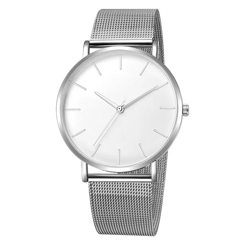 Reloj Mujer Ladies Fashion Metal Hour Casual Watch Simple Quartz Wrist Watch Female Black Mesh Stainless Steel Watch Saa Bracele