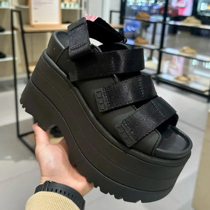 Women's Hook-and-Loop Platform Sandals