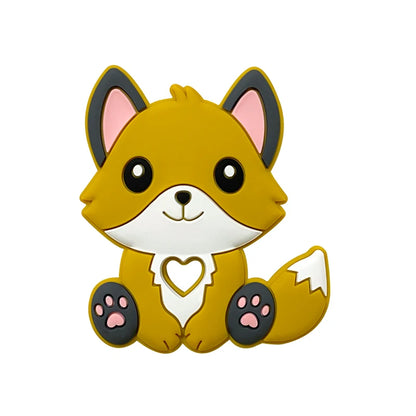 1/3/10pcs New Silicone Teether Cartoon  Squirrel Head Animal Food Grade DIY Baby Teething Teether Toy Accessories Ring