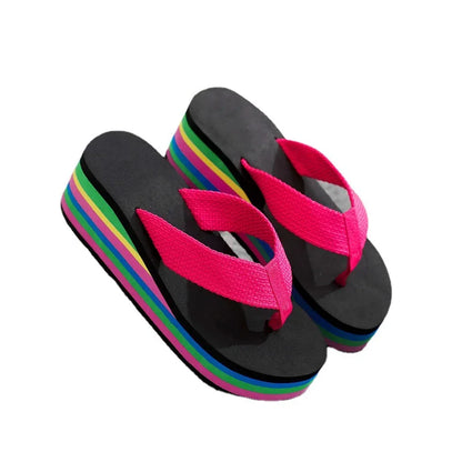 Women Beach Slippers Summer Non Slip Shoes Ladies Wedges Slippes Flip Flops Sandal Woman Platform Shoe Chaussure Femme 2024