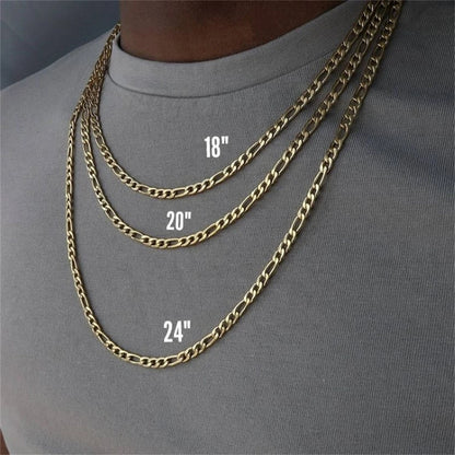 Fashion New Figaro Chain Necklace Men's Punk Silver Color Stainless Steel Long Necklace Men's Hip Hop Jewelry Gift