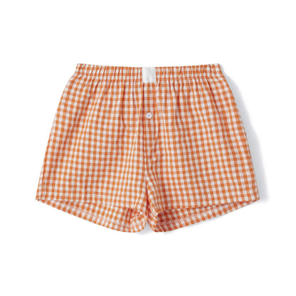 hirigin Women Y2k Gingham Boxer Shorts Stripes Button Elastic Waist Boxers Cute Mini Bloomers Plaid Loose Fit Boy Shorts