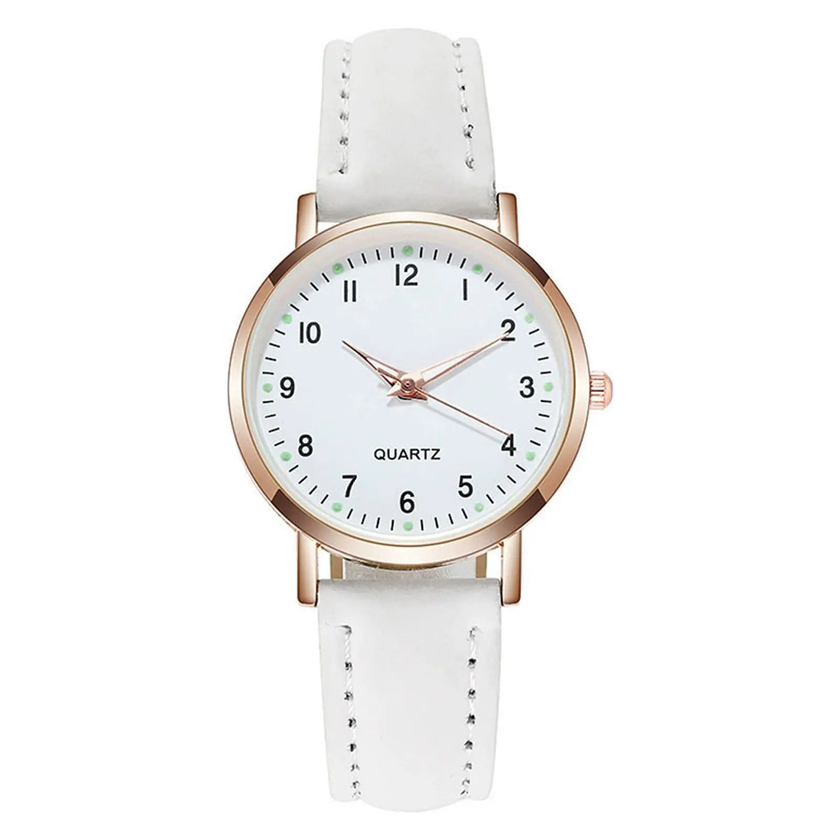 Matte Leathet Luminous-Quartz Watch Business Casual Glow-In-The-Dark Design Frosted Leather Band Watch