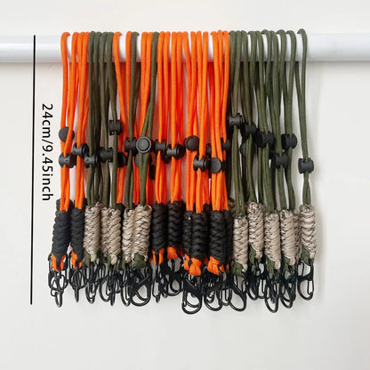 1pcs/2pcs/6pcs Hand Woven Umbrella Rope Outdoor Keychain Wrist Rope Outdoor External Buckle Car Key Hanging Rope