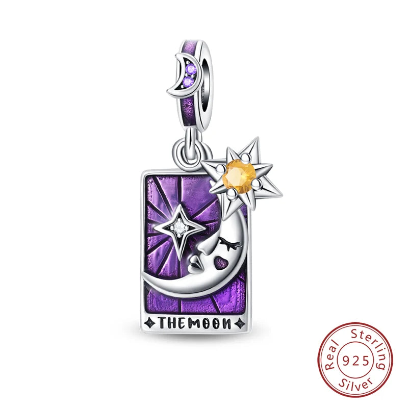NEW 925 Sterling Silver Fashion Tarot Pendants Mysterious Spirit Snake Skull Rose Charms Beads Fit Qikaola Bracelets DIY Jewelry