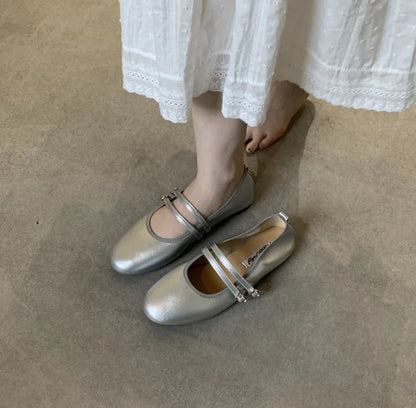 Female Shallow Luxury Fashion Buckle Strap Footwear New In 2026 Ladies Flats With Shoes Flats Mary Janes Shoes